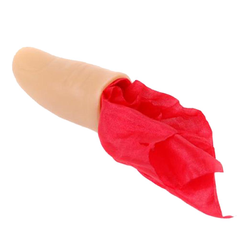 Thumb Tip Magic Trick Set - ชุดอุปกรณ์มายากลปลายนิ้ว ปล่อยผ้าไหมหาย ของเล่นมายากลพลาสติกสำหรับการแสดงบนเวที