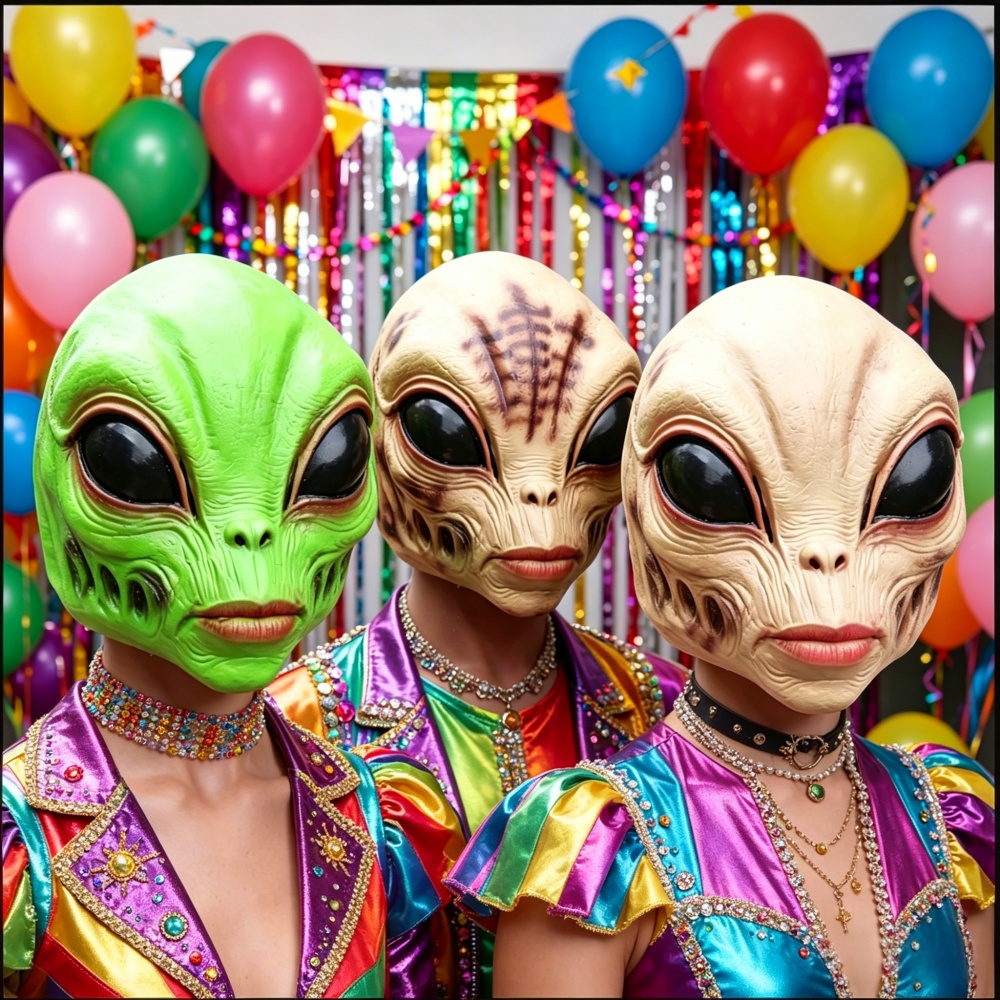 Latex Alien Mask Realistic - หน้ากากเอเลี่ยนสำหรับปาร์ตี้ฮาโลวีน ชุดคอสเพลย์สุดหลอน อุปกรณ์ประกอบฉากคอสเพลย์ หน้ากากเอเลี่ยนทำจากยางลาเท็กซ์เหมือนจริง สำหรับงานคาร์นิวัลและเทศกาลแต่งตัว