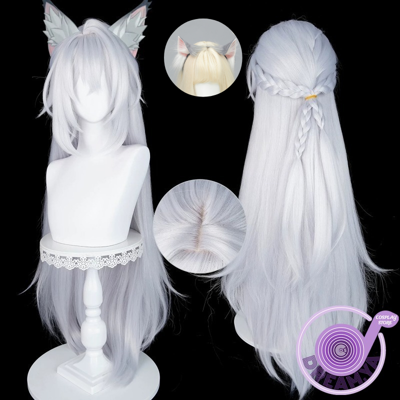 Anime Cosplay Wig Heat Resistant - เซเวเรียน โลว์เวลล์คอสเพลย์วิกผมเซนเลส โซน ซีโร่สีเทาผมสังเคราะห์ทนความร้อนฮาโลวีนเล่นบทบาทปาร์ตี้คาร์นิวัล+ หมวกวิกผม