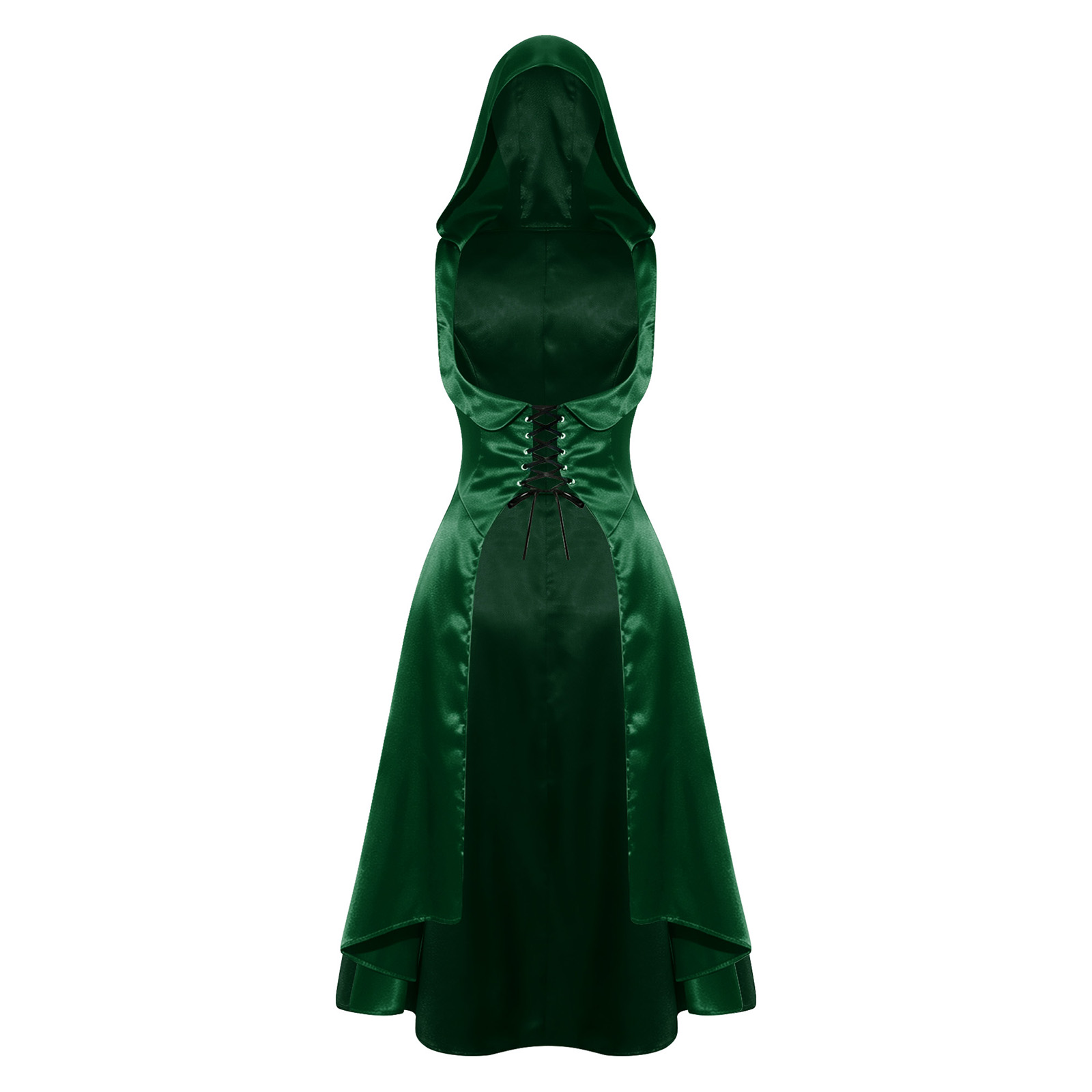 ชุดเดรสผ้าซาตินมีฮู้ดใต้หน้าอก - Medieval Renaissance Dress Women บทวิจารณ์และราคา