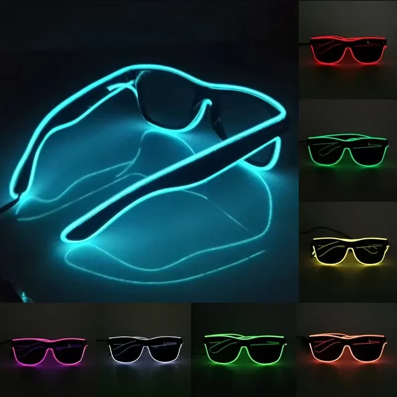 แว่นตาเรืองแสงนีออน LED สาย EL - Glow In The Dark Party Glasses บทวิจารณ์และราคา
