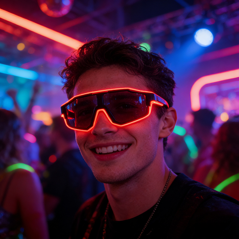 แว่นตา LED กันลม เท่ห์ๆ ไฟกระพ - Glow In The Dark Party Glasses บทวิจารณ์และราคา