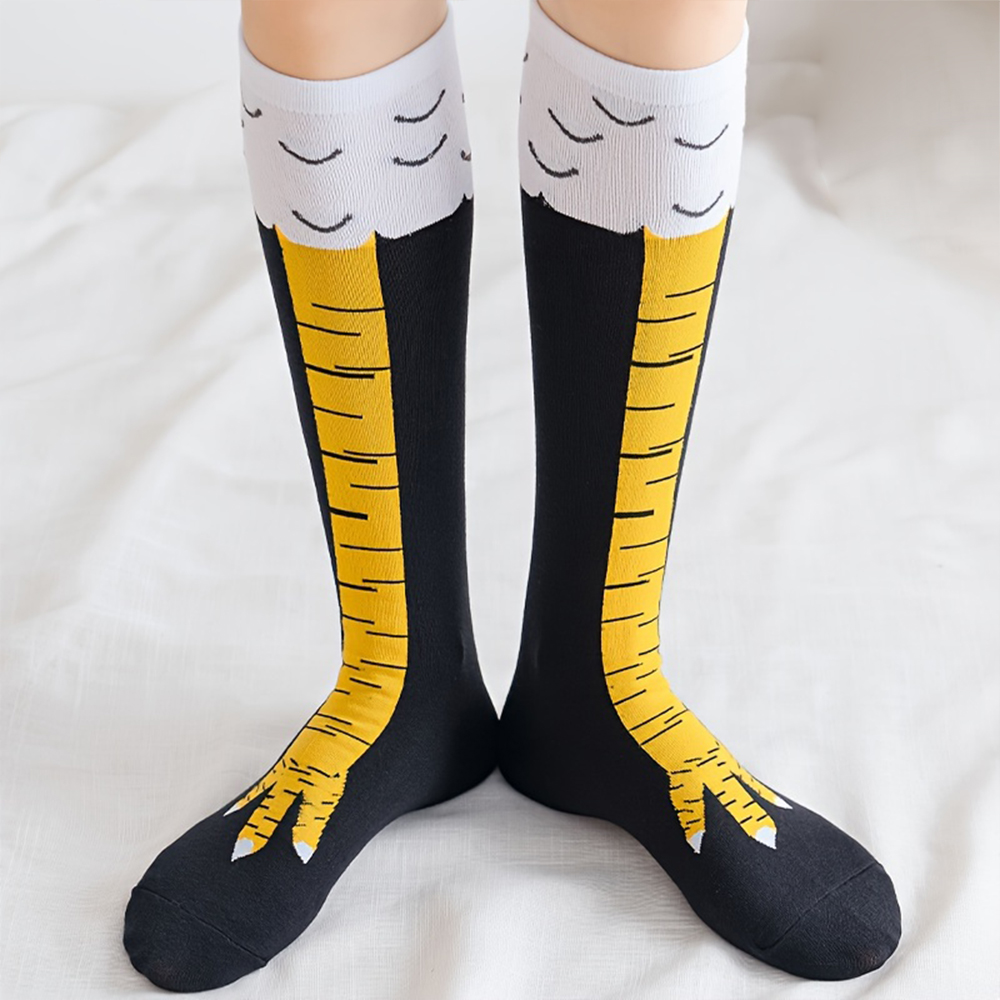 ถุงเท้ายาวถึงเข่าลายการ์ตูนไก่ - Funny Chicken Leg Socks บทวิจารณ์และราคา