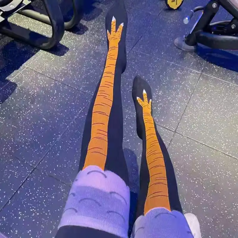 ผู้หญิงอินเทรนด์ถุงเท้าเข่าควา - Funny Chicken Leg Socks บทวิจารณ์และราคา