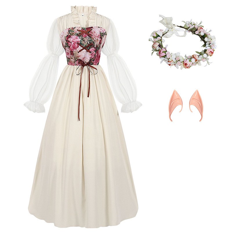 ชุดเดรสเอวสูงสไตล์เรอเนซองส์ พ - Medieval Renaissance Dress Women บทวิจารณ์และราคา