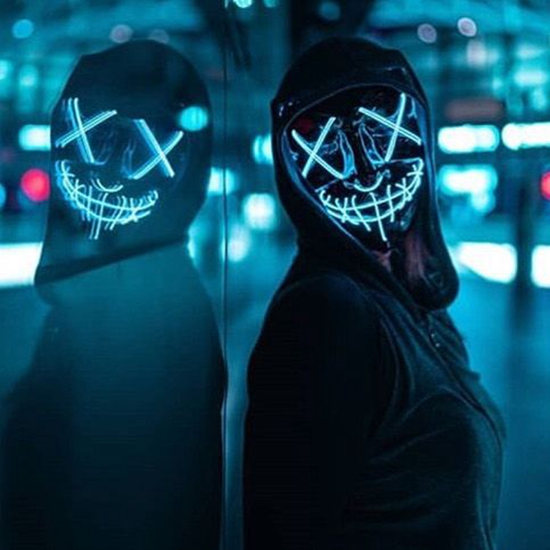 1P น่ากลัวฮาโลวีน Coldplay Lig - Led Purge Mask Halloween บทวิจารณ์และราคา