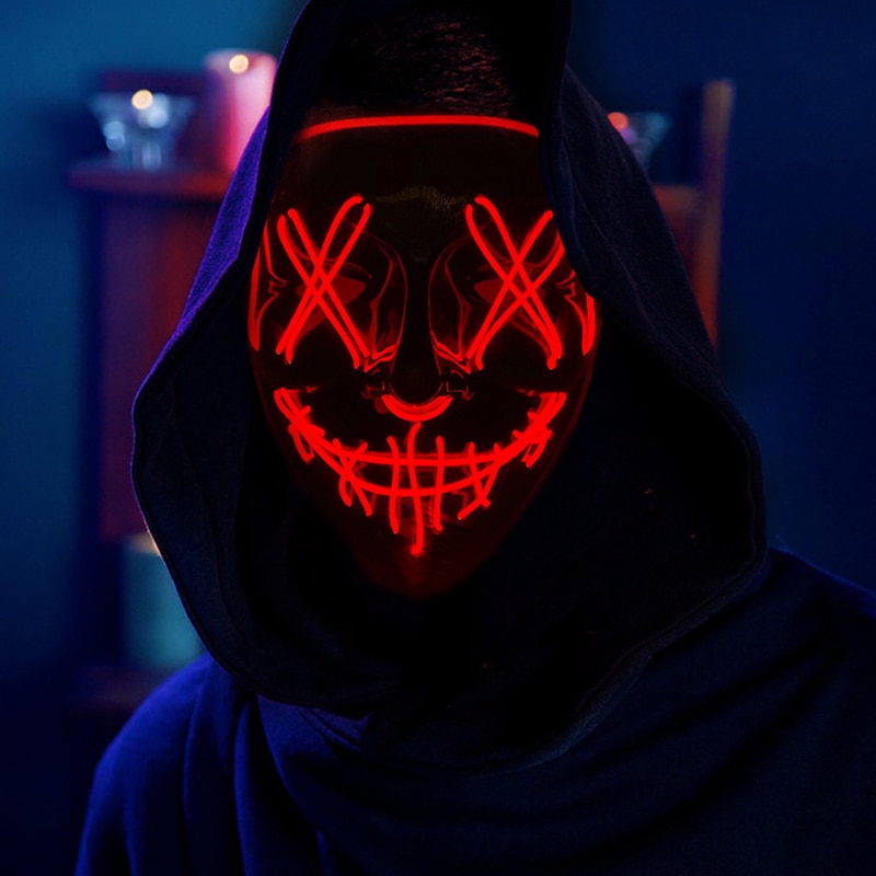 หน้ากากฮาโลวีน LED นีออน หน้าก - Led Purge Mask Halloween บทวิจารณ์และราคา
